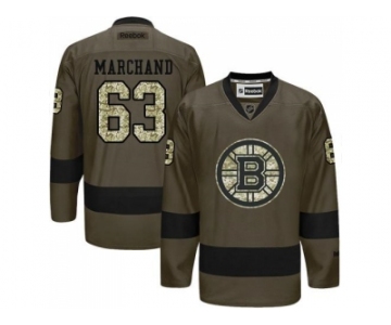 Boston Bruins #63 Brad Marchand Green Salute to Service Stitched NHL Jersey