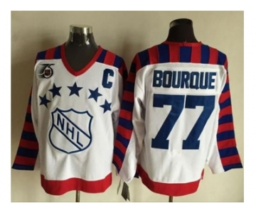 Boston Bruins #77 Ray Bourque White All Star CCM Throwback 75TH Stitched NHL Jersey