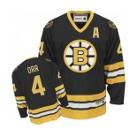 CCM Boston Bruins #4 Bobby Orr Authentic Black Throwback NHL Jersey