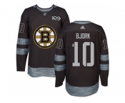 Men Adidas Boston Bruins #10 Anders Bjork Black 1917-2017 100th Anniversary Stitched NHL Jerse