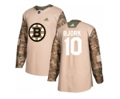 Men Adidas Boston Bruins #10 Anders Bjork Camo Authentic 2017 Veterans Day Stitched NHL Jersey