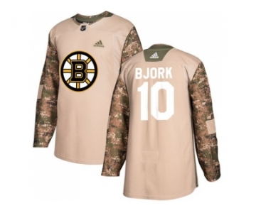 Men Adidas Boston Bruins #10 Anders Bjork Camo Authentic 2017 Veterans Day Stitched NHL Jersey