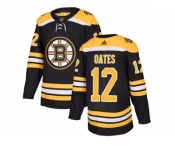 Men Adidas Boston Bruins #12 Adam Oates Black Home Authentic Stitched NHL Jersey