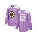 Men Adidas Boston Bruins #12 Adam Oates Purple Authentic Fights Cancer Stitched NHL Jersey