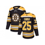 Men Adidas Boston Bruins #25 Brandon Carlo Black Home Authentic Stitched NHL Jersey