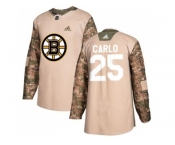 Men Adidas Boston Bruins #25 Brandon Carlo Camo Authentic 2017 Veterans Day Stitched NHL Jersey