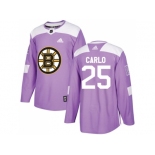 Men Adidas Boston Bruins #25 Brandon Carlo Purple Authentic Fights Cancer Stitched NHL Jersey