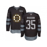 Men Adidas Boston Bruins #35 Anton Khudobin Black 1917-2017 100th Anniversary Stitched NHL Jersey