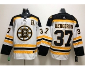 Men Adidas Boston Bruins #37 Patrice Bergeron White Road Authentic Stitched NHL Jersey