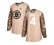 Men Adidas Boston Bruins #4 Bobby Orr Camo Authentic 2017 Veterans Day Stitched NHL Jersey