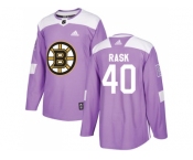 Men Adidas Boston Bruins #40 Tuukka Rask Purple Authentic Fights Cancer Stitched NHL Jersey