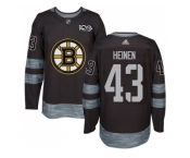 Men Adidas Boston Bruins #43 Danton Heinen Black 1917-2017 100th Anniversary Stitched NHL Jersey