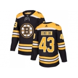 Men Adidas Boston Bruins #43 Danton Heinen Black Home Authentic Stitched NHL Jersey