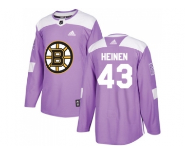 Men Adidas Boston Bruins #43 Danton Heinen Purple Authentic Fights Cancer Stitched NHL Jersey