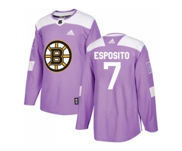 Men Adidas Boston Bruins #7 Phil Esposito Purple Authentic Fights Cancer Stitched NHL Jersey