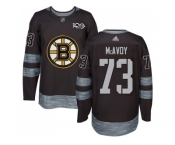 Men Adidas Boston Bruins #73 Charlie McAvoy Black 1917-2017 100th Anniversary Stitched NHL Jersey