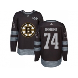 Men Adidas Boston Bruins #74 Jake DeBrusk Black 1917-2017 100th Anniversary Stitched NHL Jersey