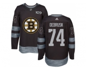 Men Adidas Boston Bruins #74 Jake DeBrusk Black 1917-2017 100th Anniversary Stitched NHL Jersey