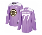 Men Adidas Boston Bruins #77 Ray Bourque Purple Authentic Fights Cancer Stitched NHL Jersey