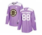 Men Adidas Boston Bruins #88 David Pastrnak Purple Authentic Fights Cancer Stitched NHL Jersey