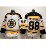 Men Adidas Boston Bruins #88 David Pastrnak White Road Authentic Stitched NHL Jersey