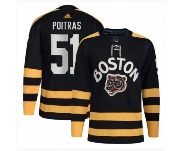 Men Boston Bruins #51 Matthew Poitras Black Winter Classic Primegreen Stitched Jersey