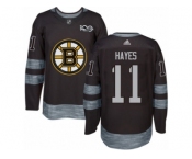 Men's Adidas Boston Bruins #11 Jimmy Hayes Authentic Black 1917-2017 100th Anniversary NHL Jersey