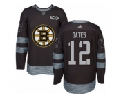 Men's Adidas Boston Bruins #12 Adam Oates Authentic Black 1917-2017 100th Anniversary NHL Jersey