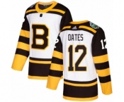 Men's Adidas Boston Bruins #12 Adam Oates Authentic White 2019 Winter Classic NHL Jersey