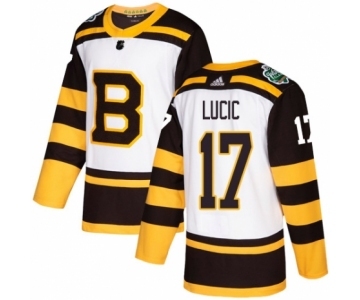 Men's Adidas Boston Bruins #17 Milan Lucic Authentic White 2019 Winter Classic NHL Jersey