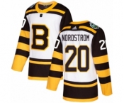 Men's Adidas Boston Bruins #20 Joakim Nordstrom Authentic White 2019 Winter Classic NHL Jersey