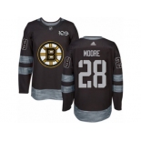 Men's Adidas Boston Bruins #28 Dominic Moore Authentic Black 1917-2017 100th Anniversary NHL Jersey