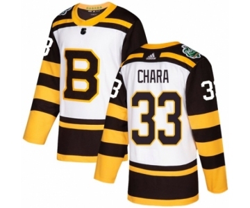 Men's Adidas Boston Bruins #33 Zdeno Chara Authentic White 2019 Winter Classic NHL Jersey