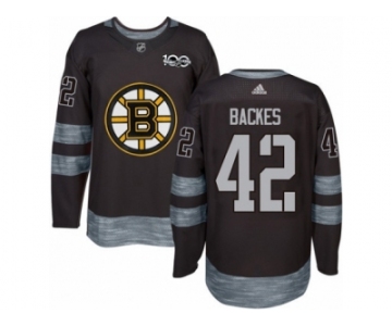 Men's Adidas Boston Bruins #42 David Backes Authentic Black 1917-2017 100th Anniversary NHL Jersey