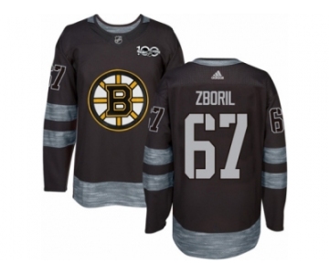 Men's Adidas Boston Bruins #67 Jakub Zboril Authentic Black 1917-2017 100th Anniversary NHL Jersey