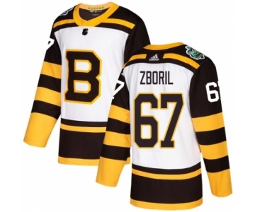 Men's Adidas Boston Bruins #67 Jakub Zboril Authentic White 2019 Winter Classic NHL Jersey