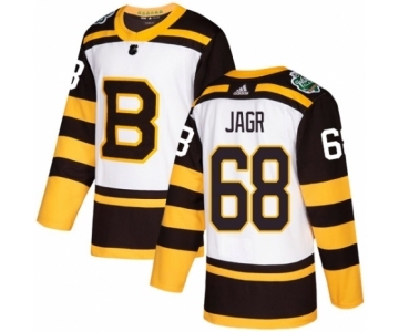 Men's Adidas Boston Bruins #68 Jaromir Jagr Authentic White 2019 Winter Classic NHL Jersey