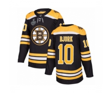 Men's Boston Bruins #10 Anders Bjork Authentic Black Home 2019 Stanley Cup Final Bound Hockey Jersey