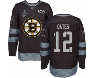 Men's Boston Bruins #12 Adam Oates Authentic Black 1917-2017 100th Anniversary 2019 Stanley Cup Final Bound Hockey Jersey