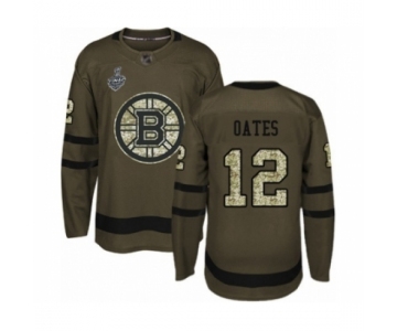 Men's Boston Bruins #12 Adam Oates Authentic Green Salute to Service 2019 Stanley Cup Final Bound Hockey Jersey