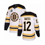 Men's Boston Bruins #12 Adam Oates Authentic White Away 2019 Stanley Cup Final Bound Hockey Jersey