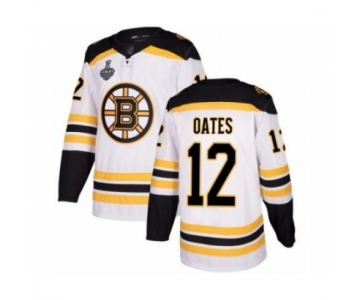 Men's Boston Bruins #12 Adam Oates Authentic White Away 2019 Stanley Cup Final Bound Hockey Jersey