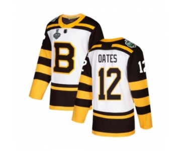 Men's Boston Bruins #12 Adam Oates Authentic White Winter Classic 2019 Stanley Cup Final Bound Hockey Jersey