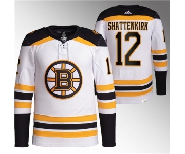 Men's Boston Bruins #12 Kevin Shattenkirk White Stitched Jersey