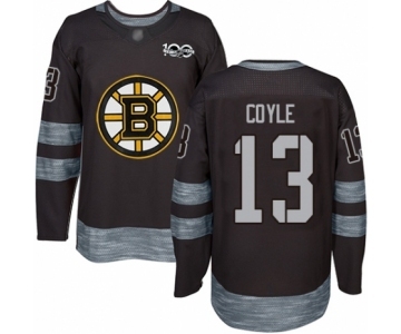 Men's Boston Bruins #13 Charlie Coyle Authentic Black 1917-2017 100th Anniversary Hockey Jersey