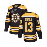 Men's Boston Bruins #13 Charlie Coyle Authentic Black Home 2019 Stanley Cup Final Bound Hockey Jersey