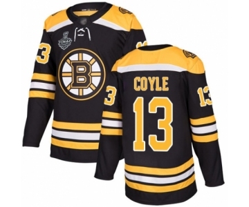 Men's Boston Bruins #13 Charlie Coyle Authentic Black Home 2019 Stanley Cup Final Bound Hockey Jersey