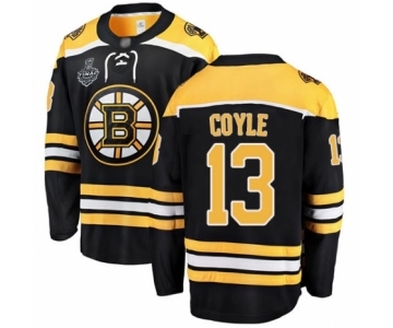 Men's Boston Bruins #13 Charlie Coyle Authentic Black Home Fanatics Branded Breakaway 2019 Stanley Cup Final Bound Hockey Jersey