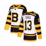 Men's Boston Bruins #13 Charlie Coyle Authentic White 2019 Winter Classic Hockey Jersey