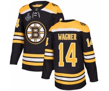 Men's Boston Bruins #14 Chris Wagner Authentic Black Home 2019 Stanley Cup Final Bound Hockey Jersey